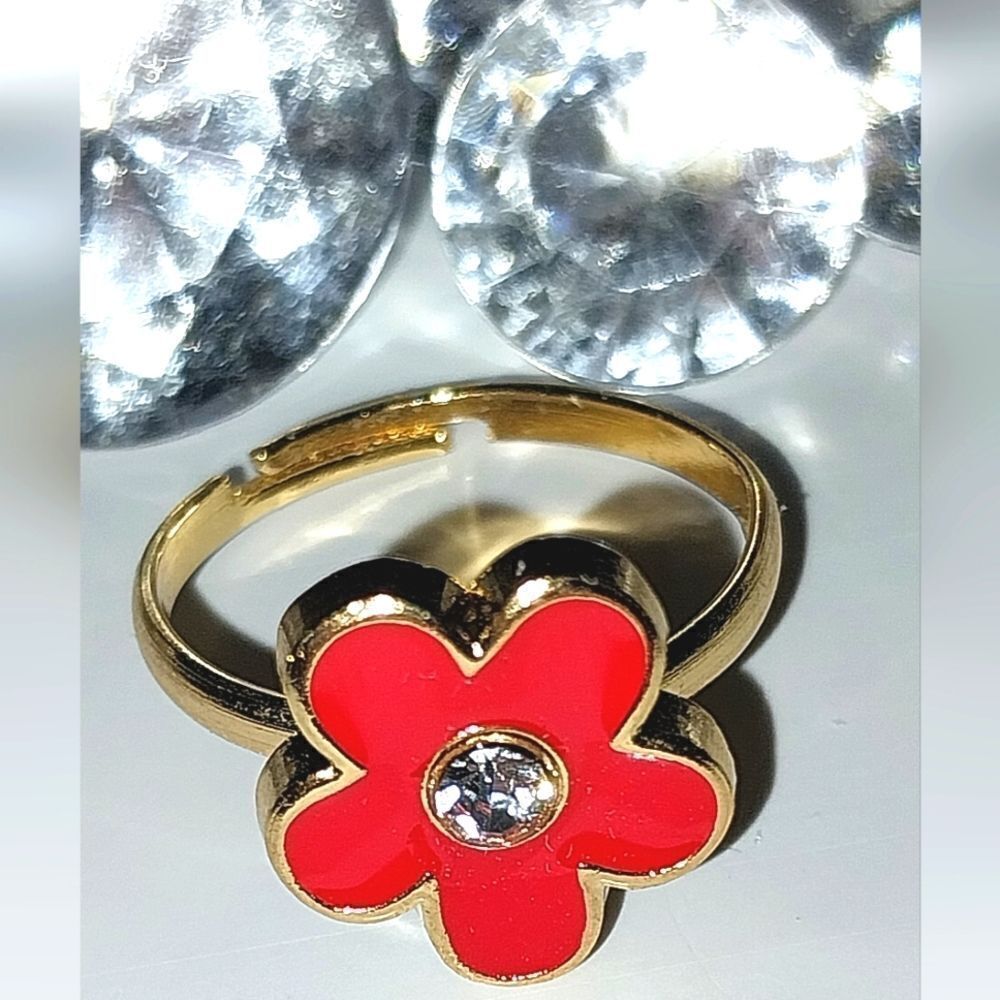Super cute girls jeweled adjustable ring